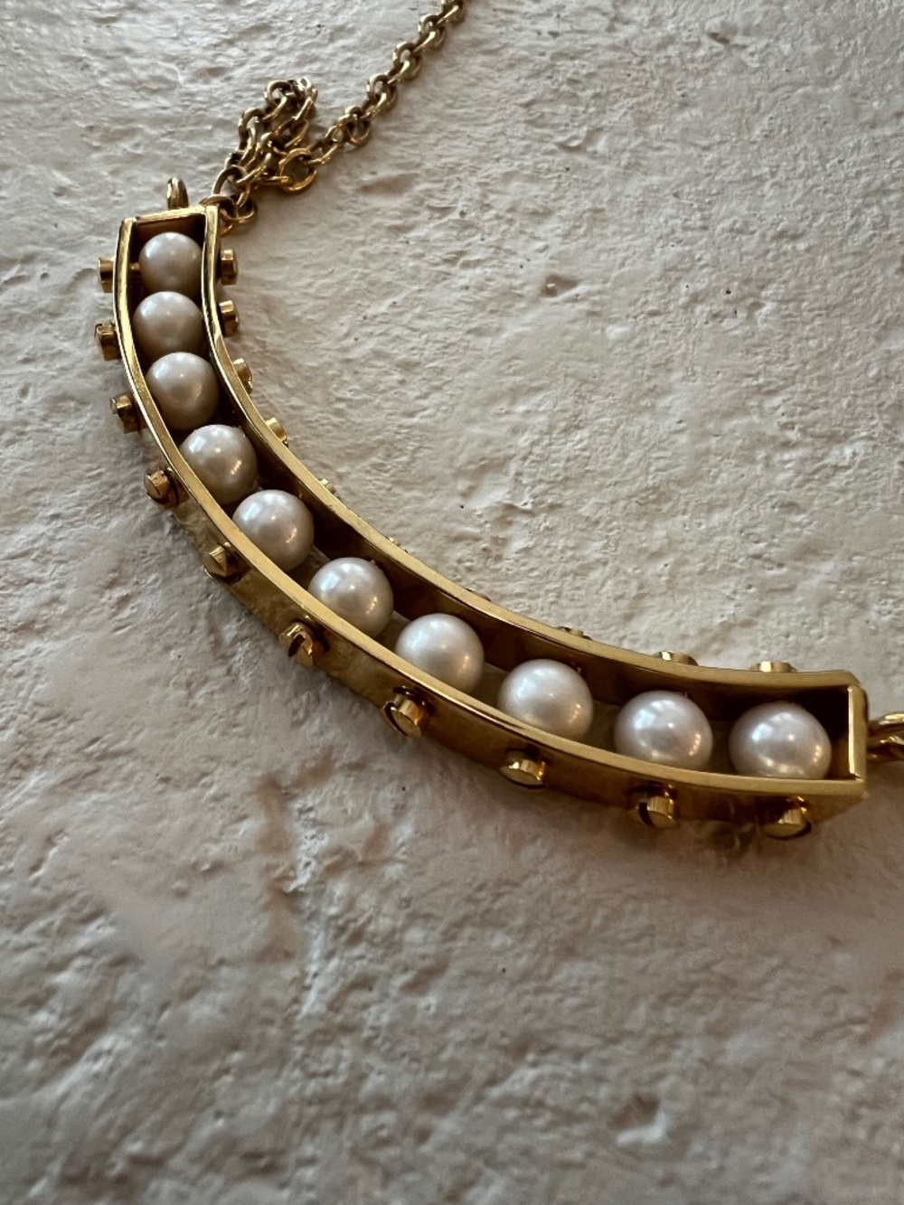 Lele Sadoughi Pearl Slider Necklace, OS, Gold - Picture 2 of 5